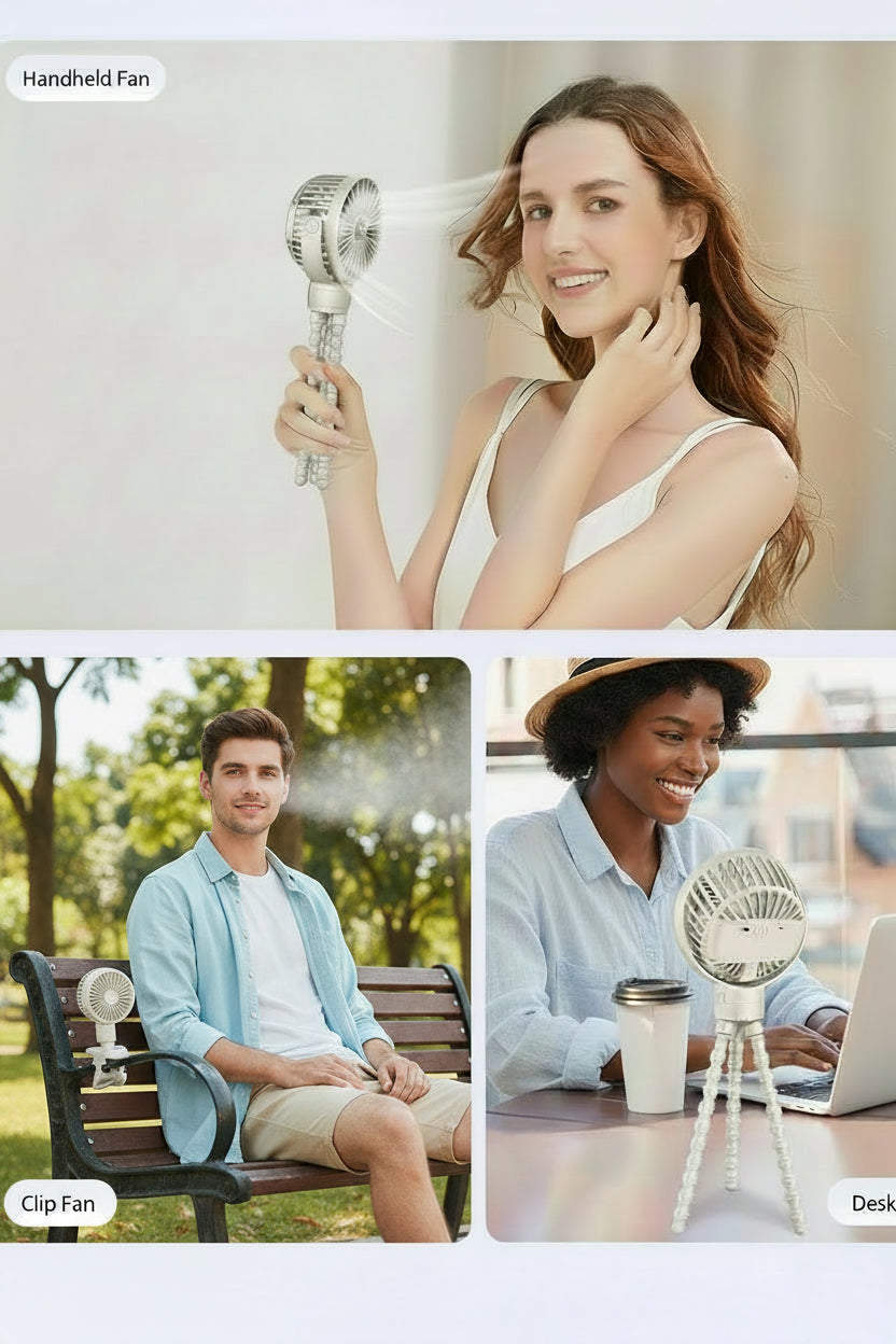 Portable Pram Fan, Small Rechargeable Clip on Fan with Digital Display | 2000Mah, 3 Speeds 360° Rotate Mini Cooling Fan for Stroller, Buggy, Car Seat, Crib & Travel