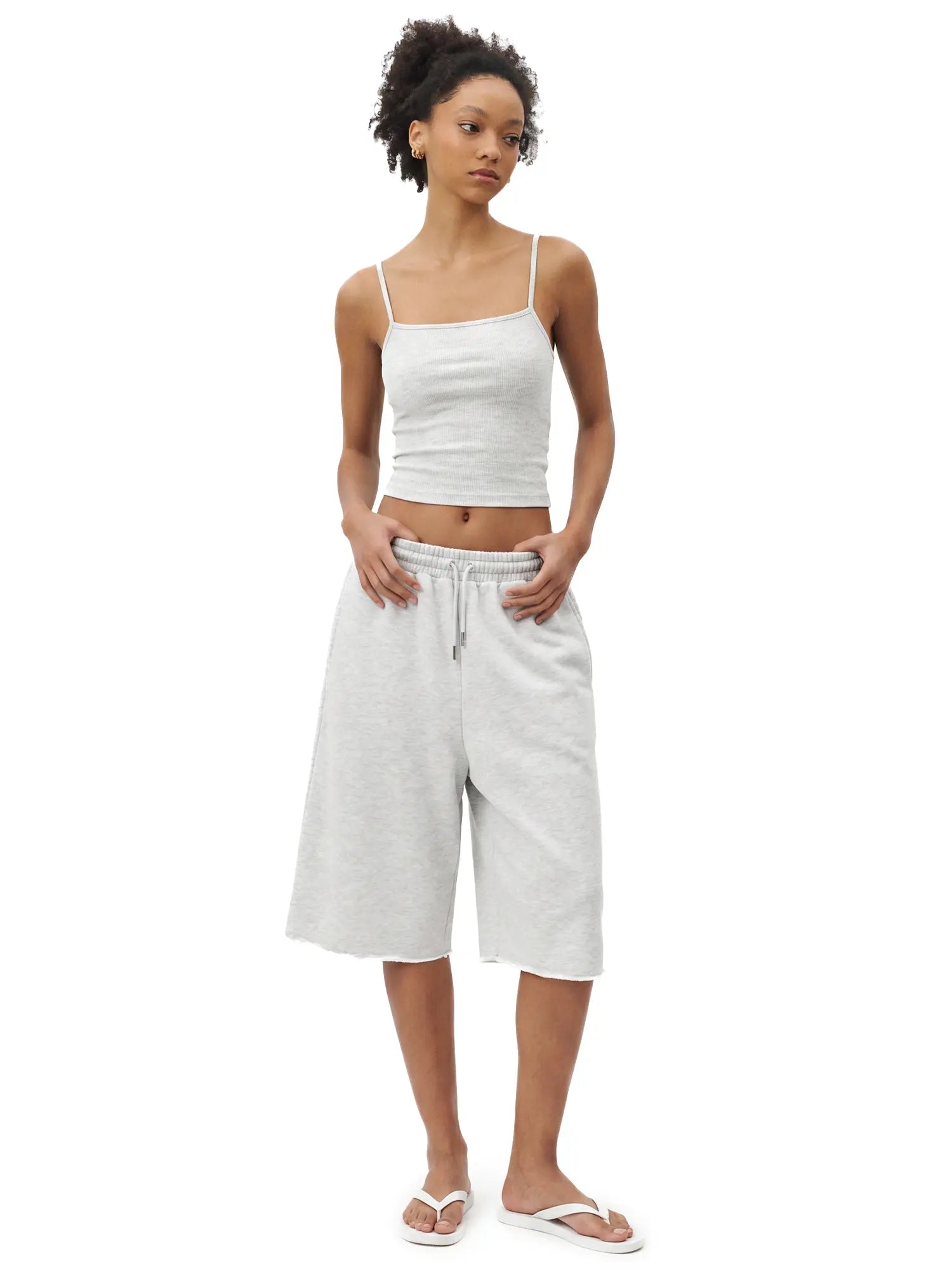 FDR 3/4 Sweatpants Soft Fleece Joggers Baggy Casual Streetwear Pants Elastic Waist Wide Leg Athleisure Unisex Y2K Fashion Comfortable Everyday Wear